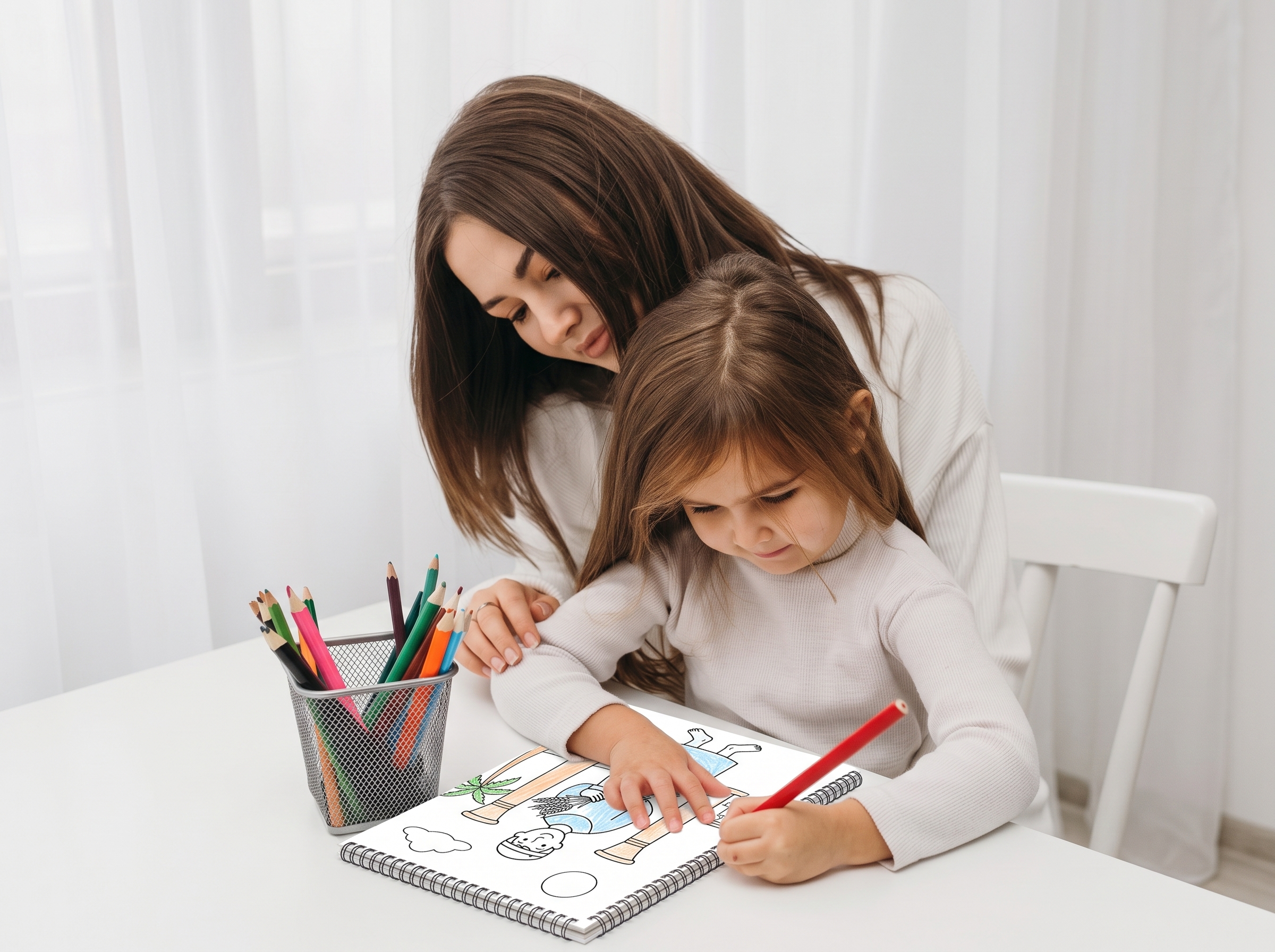 Enfants qui colorient les pages du livre